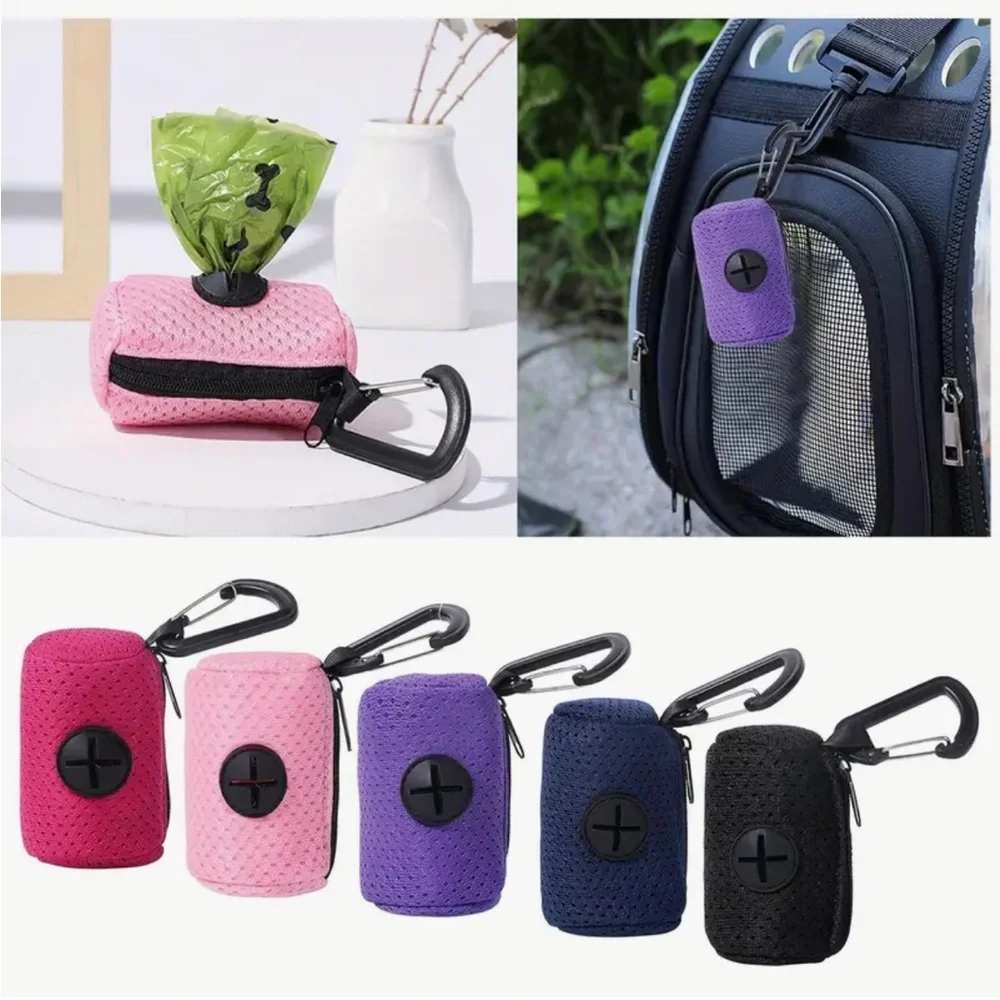 Black Mesh Dog Poop Bag Carrier